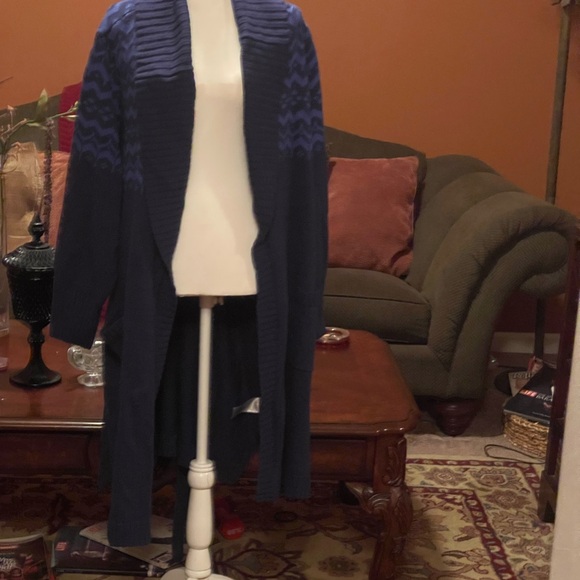 ISAAC MIZRAHI LIVE Shawl Collar Duster Sweater - Picture 4 of 8